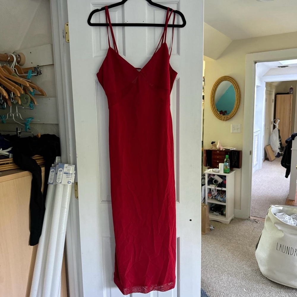 H&M Divided red slip dress